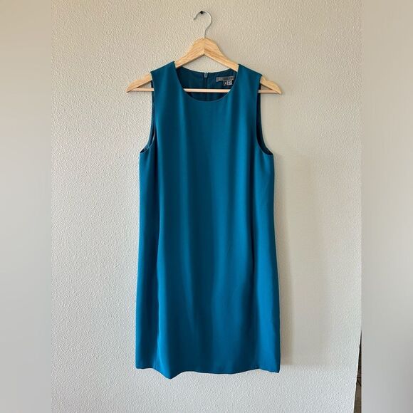 Vince Dresses & Skirts - Vince Teal Mini Sheath Dress with Pockets Size 8